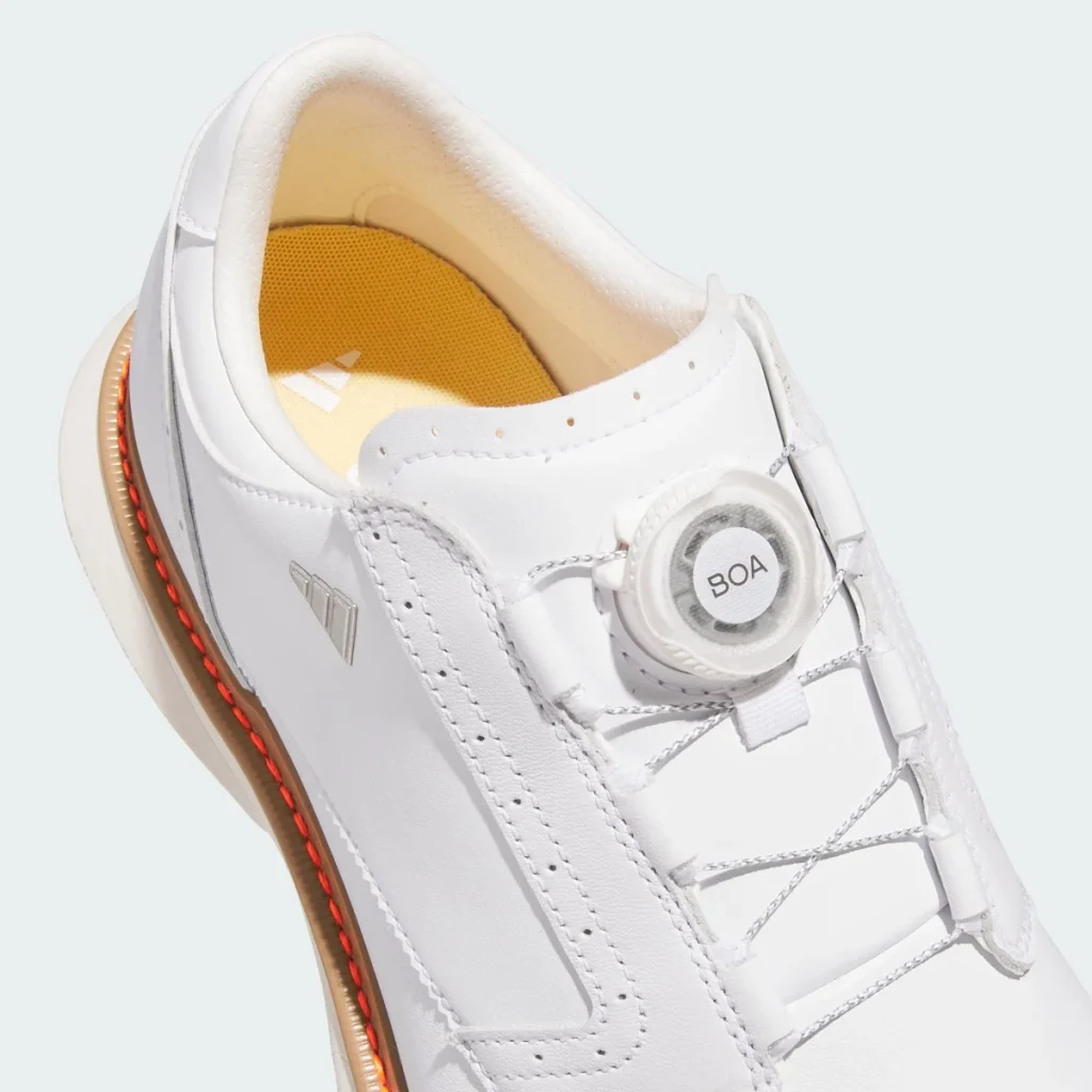 adidas Giày Golf Đinh Liền MC70 BOA – Unisex – Cloud White / Cardboard / Ice Tangerine