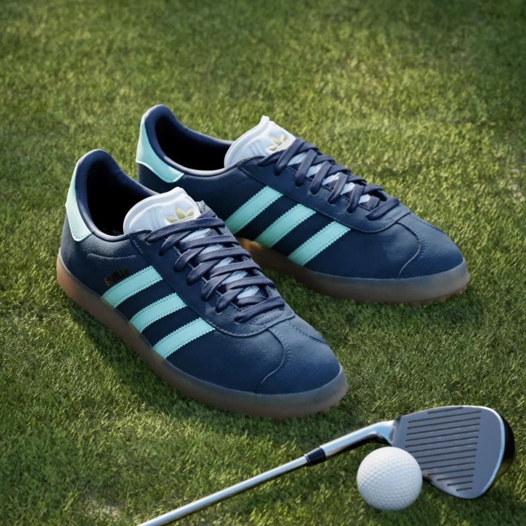 adidas Giày Golf Đinh Liền Gazelle – Unisex – Night Indigo / Clear Mint / Cloud White