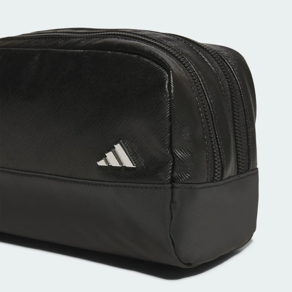 adidas Túi Pouch Da PU Khóa Kéo Kép – Black