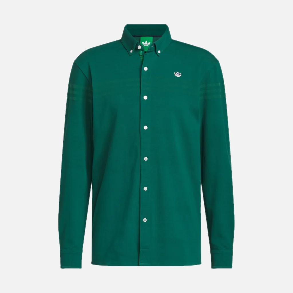 adidas Áo Polo Cài Cúc Twistknit Originals – Collegiate Green