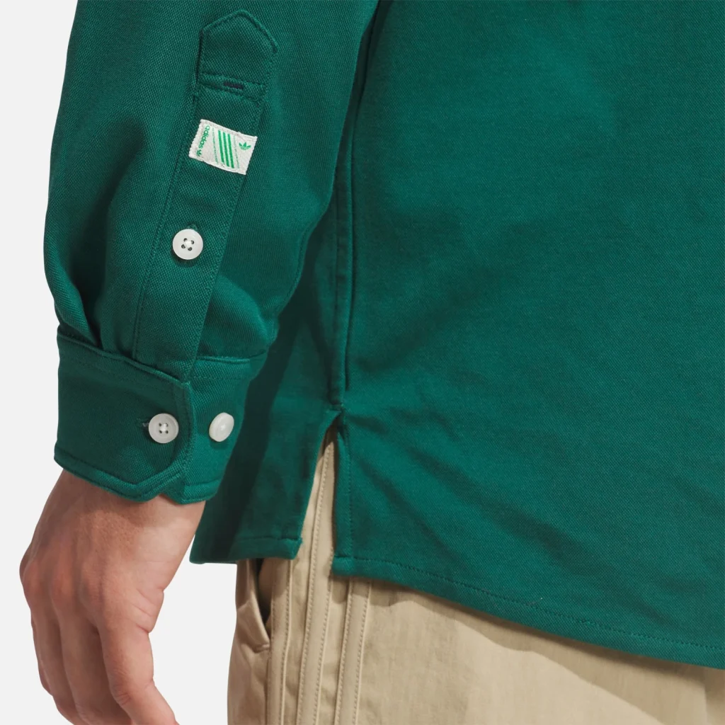 adidas Áo Polo Cài Cúc Twistknit Originals – Collegiate Green