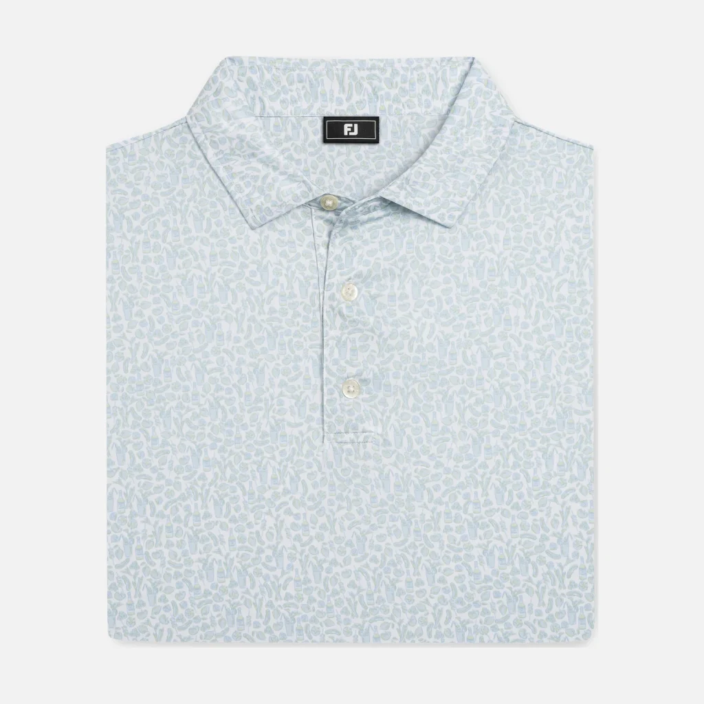 Áo Polo FootJoy Bloody Mary TourLisle – White / Sage Green / Blue Breeze