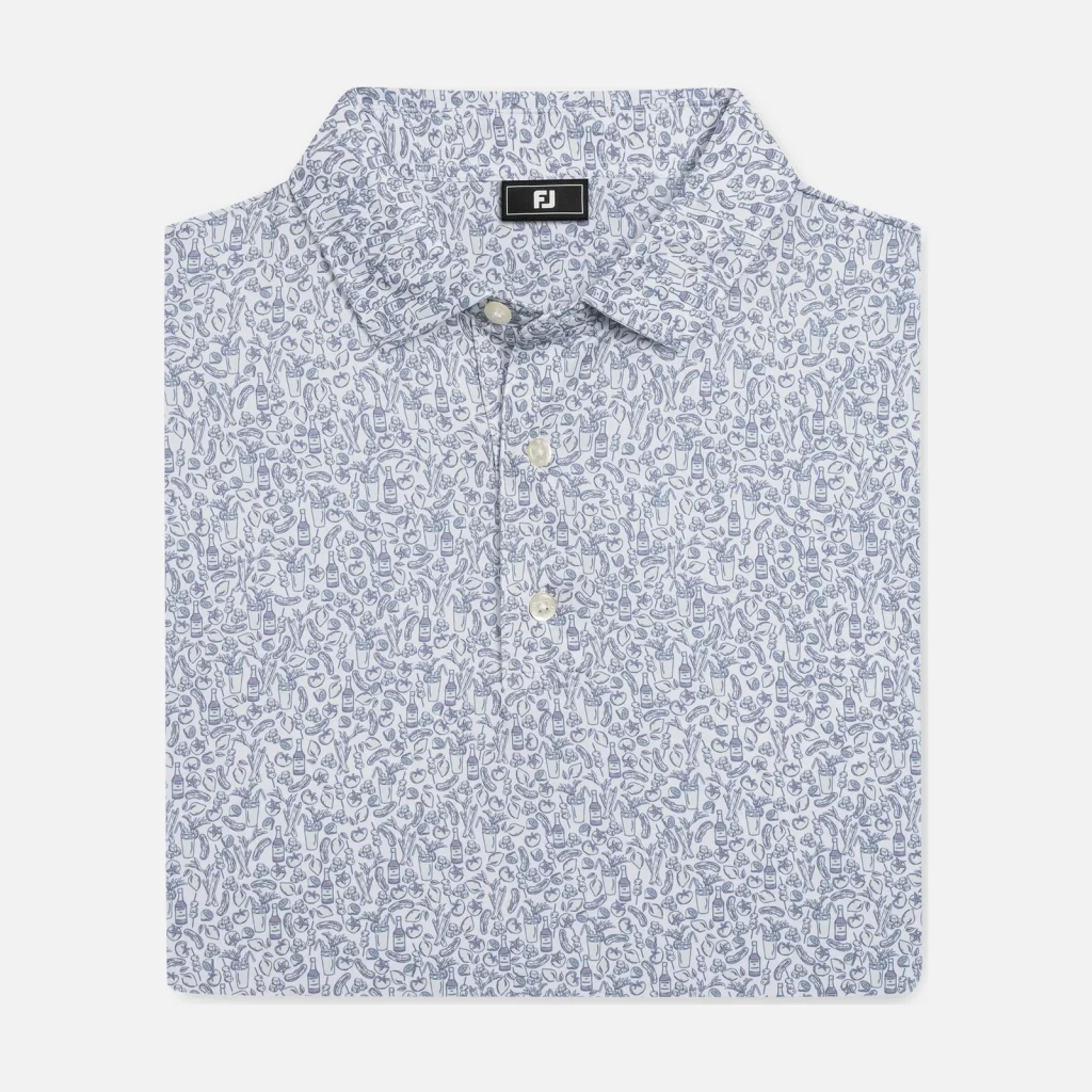 Áo Polo FootJoy Bloody Mary TourLisle – White / Lavender Aura / Mint Julep / Windward Blue
