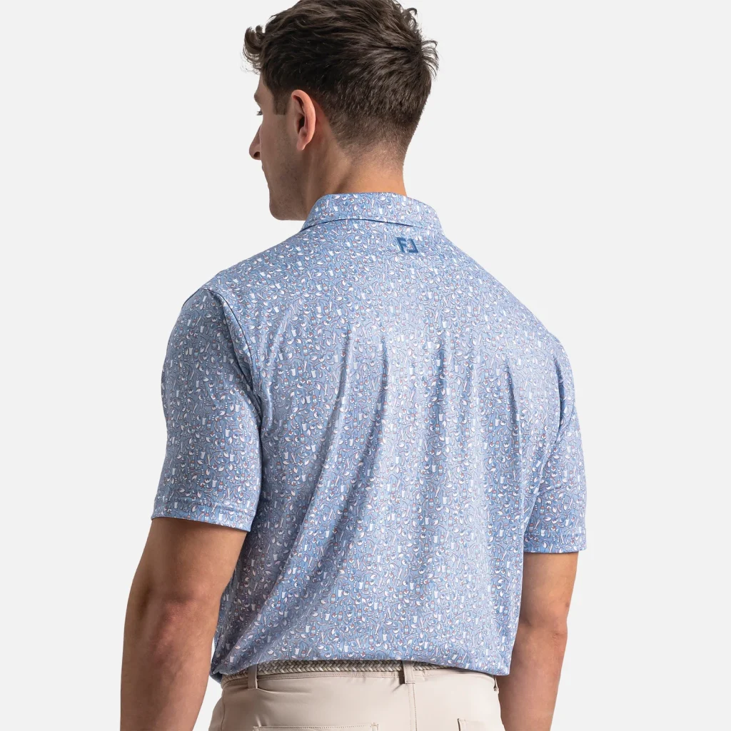 Áo Polo FootJoy Bloody Mary TourLisle – Riviera Blue / Peach / White