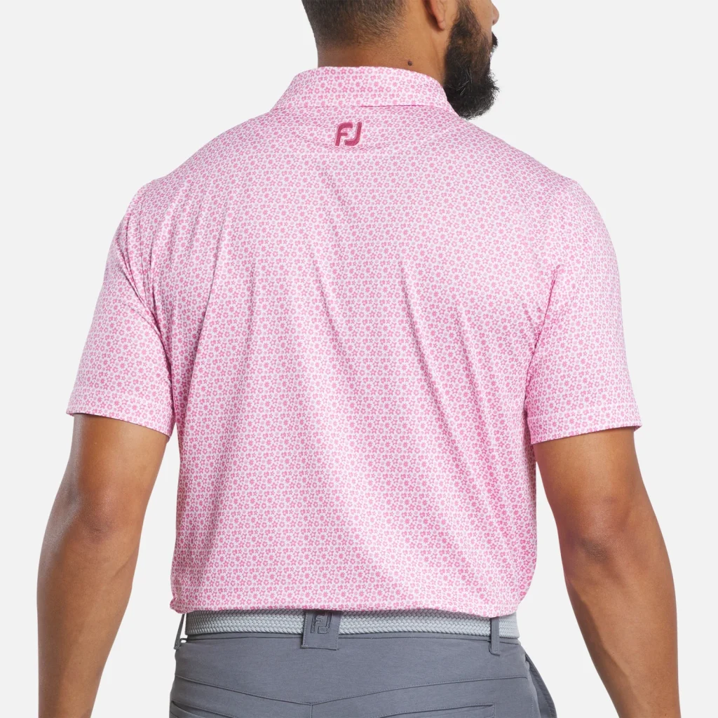 Áo Polo FootJoy Floral TourLisle – Rose / White