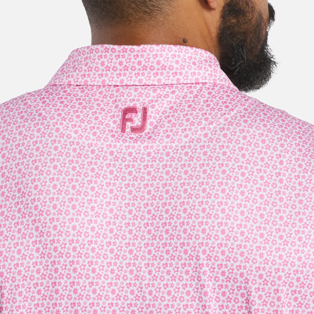 Áo Polo FootJoy Floral TourLisle – Rose / White