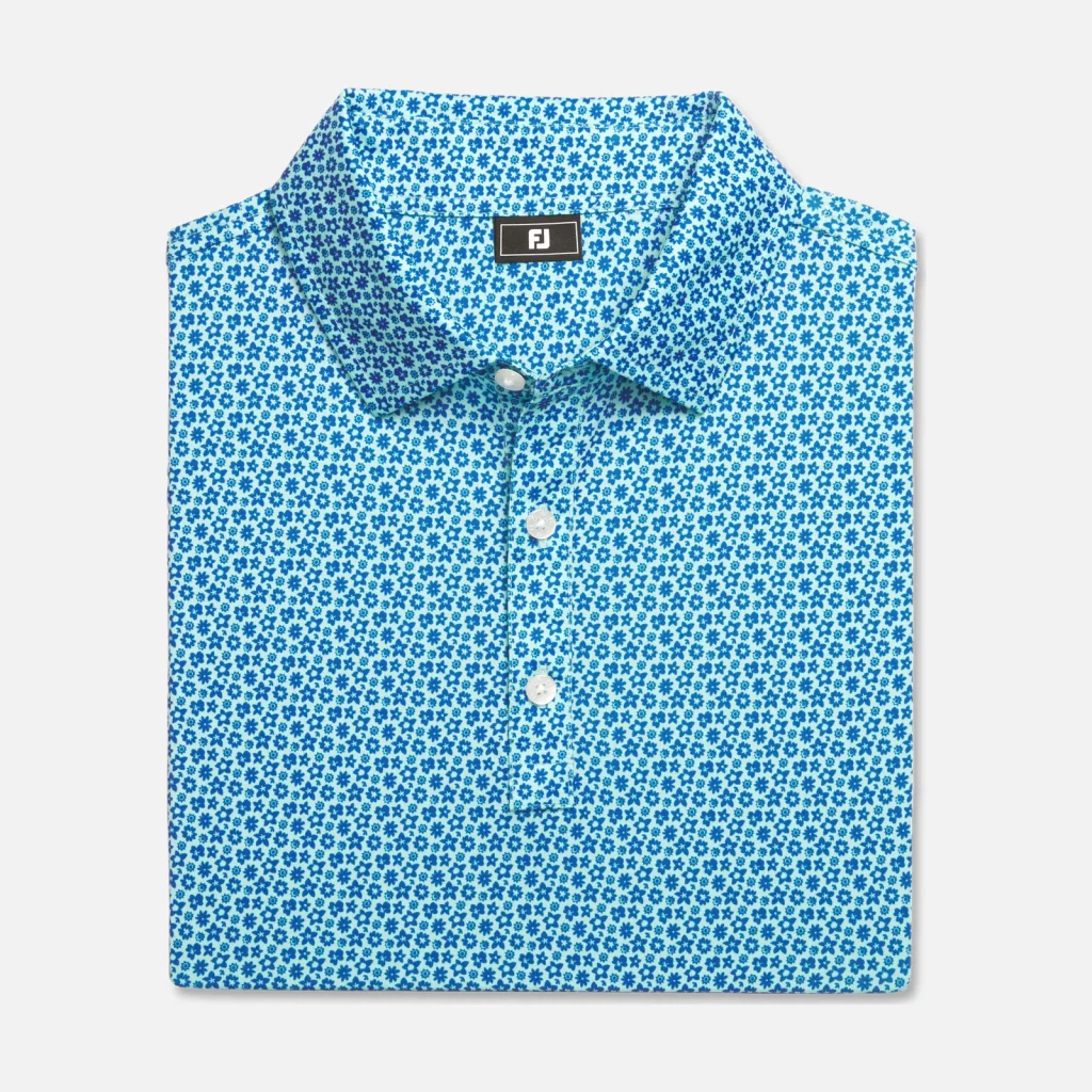 Áo Polo FootJoy Floral TourLisle – Blue / Aqua