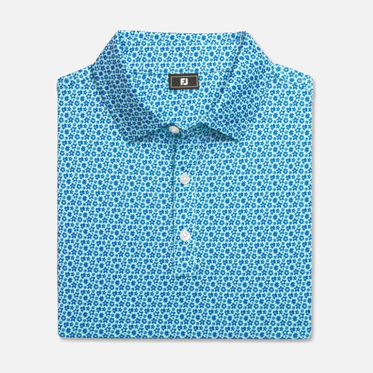 Áo Polo FootJoy Floral TourLisle – Blue / Aqua