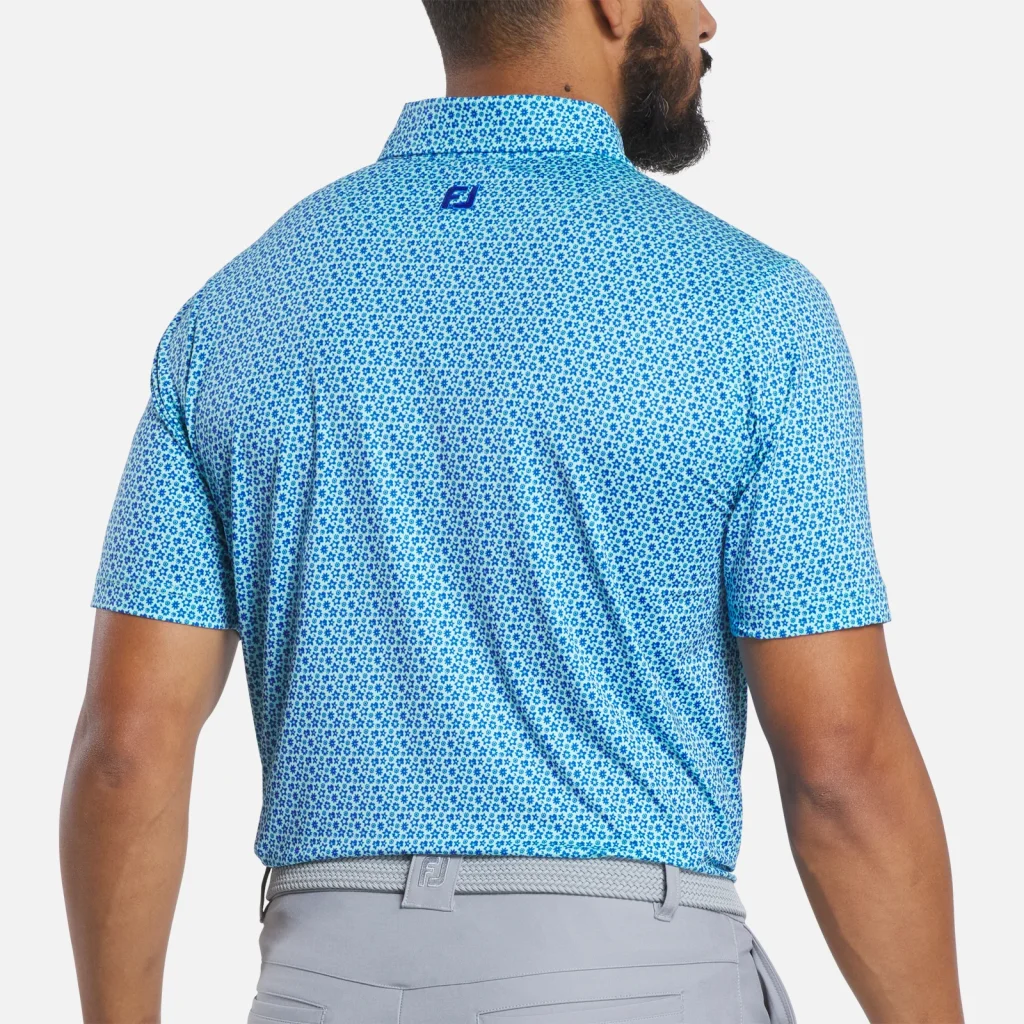 Áo Polo FootJoy Floral TourLisle – Blue / Aqua