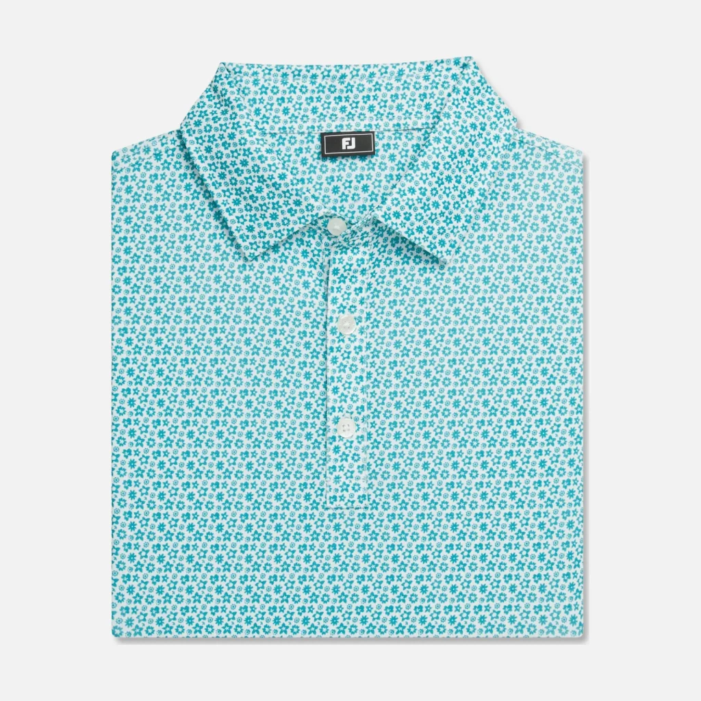 Áo Polo FootJoy Floral TourLisle – Emerald / White
