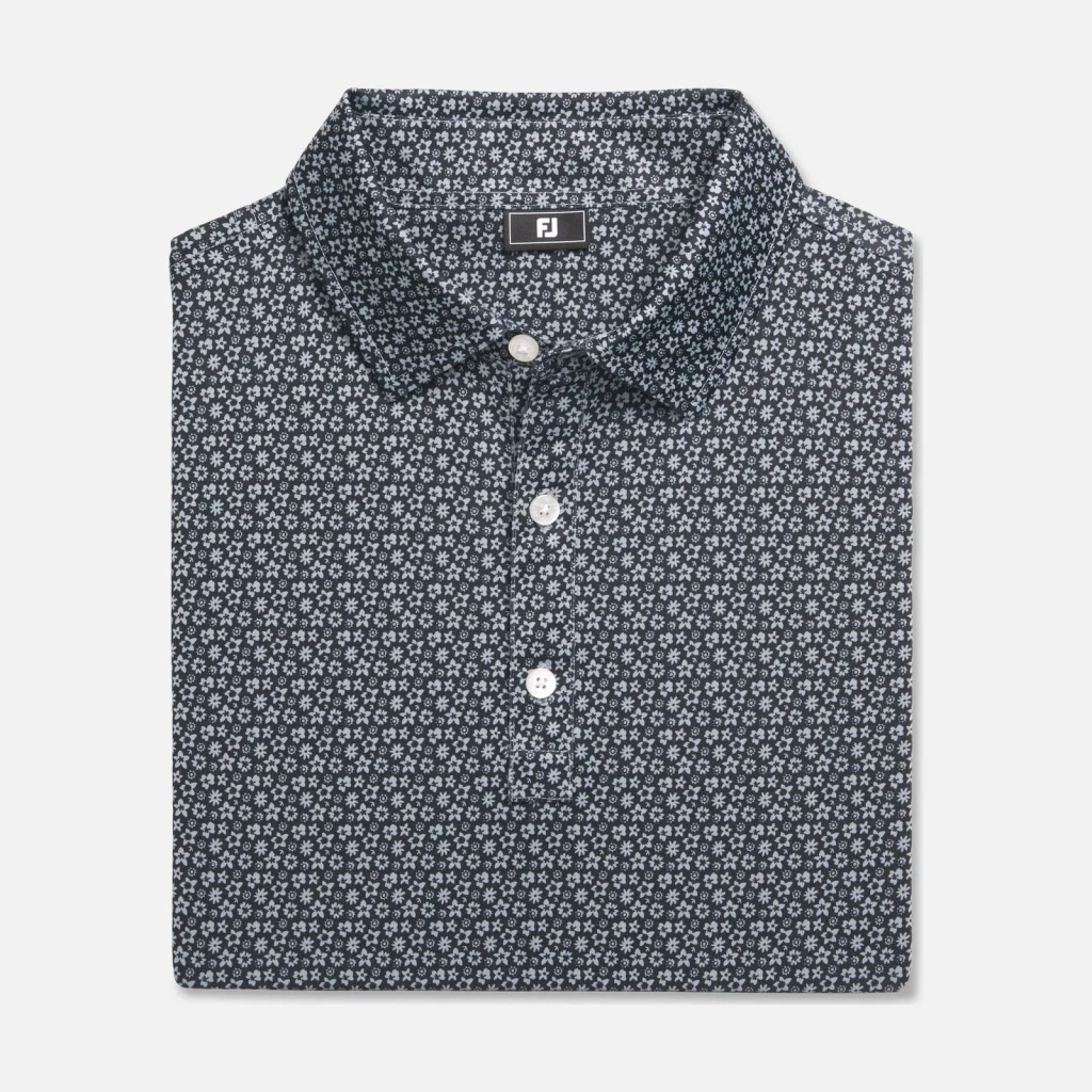 Áo Polo FootJoy Floral TourLisle – Grey / Black