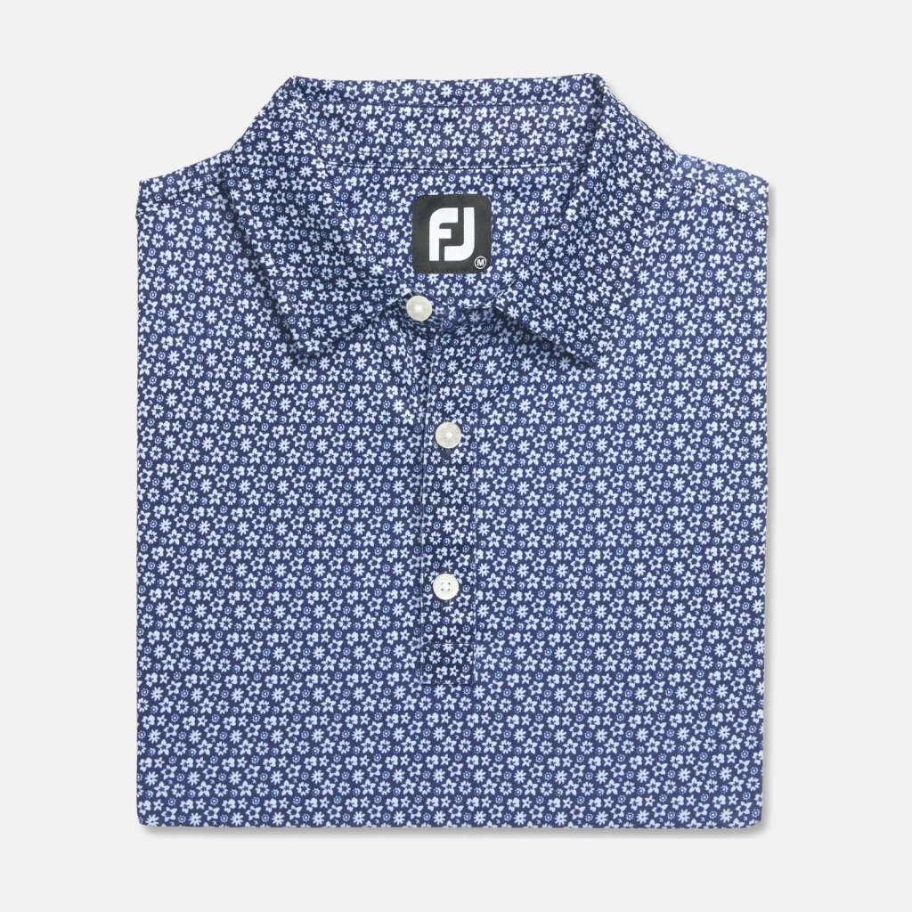 Áo Polo FootJoy Floral TourLisle – White / Navy