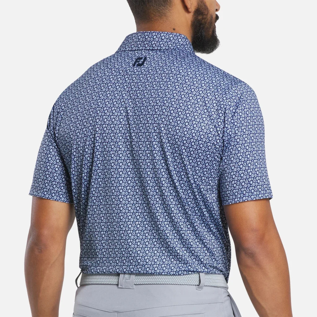Áo Polo FootJoy Floral TourLisle – White / Navy