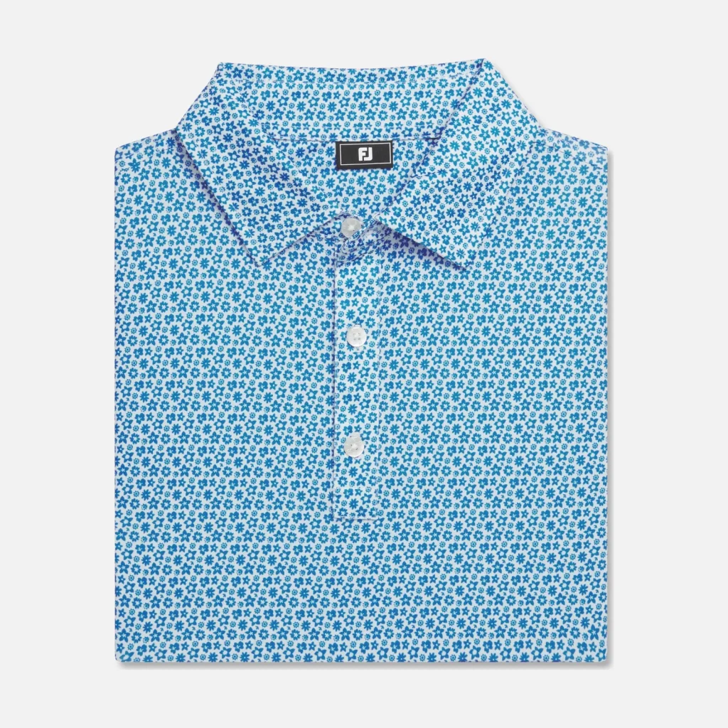 Áo Polo FootJoy Floral TourLisle – Marine / White
