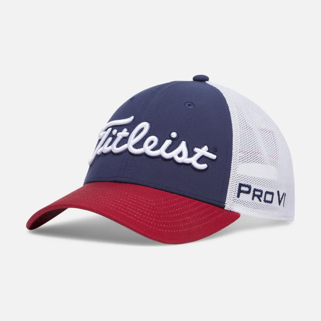 Mũ golf Titleist Tour Performance Mesh – Navy / Crimson / White